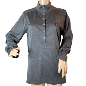 Woolrich Grey long sleeve half button long sleeve top. Horseshoe . Size Large